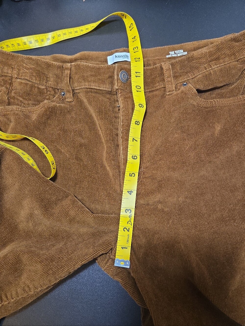 Kensie Jeans The Tessa Highrise Bootcut Brown Corduroy Pants Size 12/31 - Picture 4 of 6